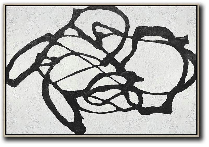 Modern Abstract Wall Art,Oversized Horizontal Minimal Art On Canvas - Extra Large Artwork